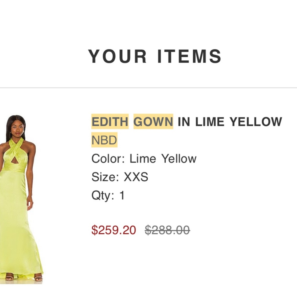 NBD Lime Yellow Halter Dress